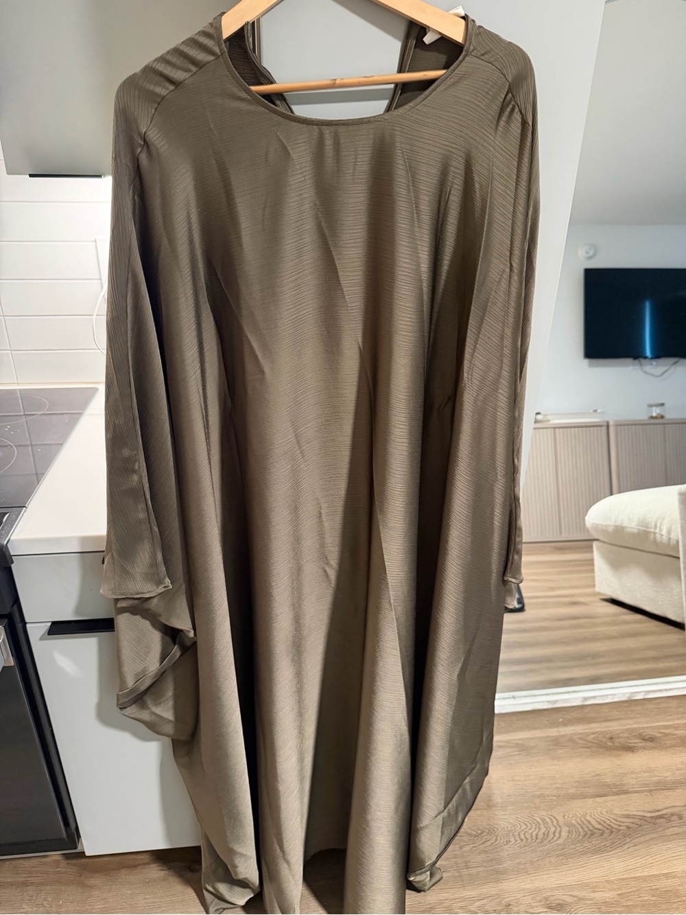 Flowy Olive Green Midi Dress